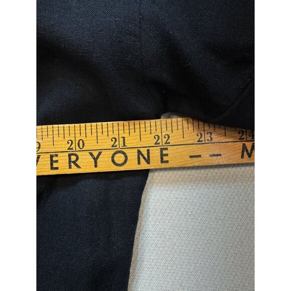 Calvin Klein Women's Linen Shorts Romper Tie Waist Size 12 Black Short Sleeve - Picture 6 of 8